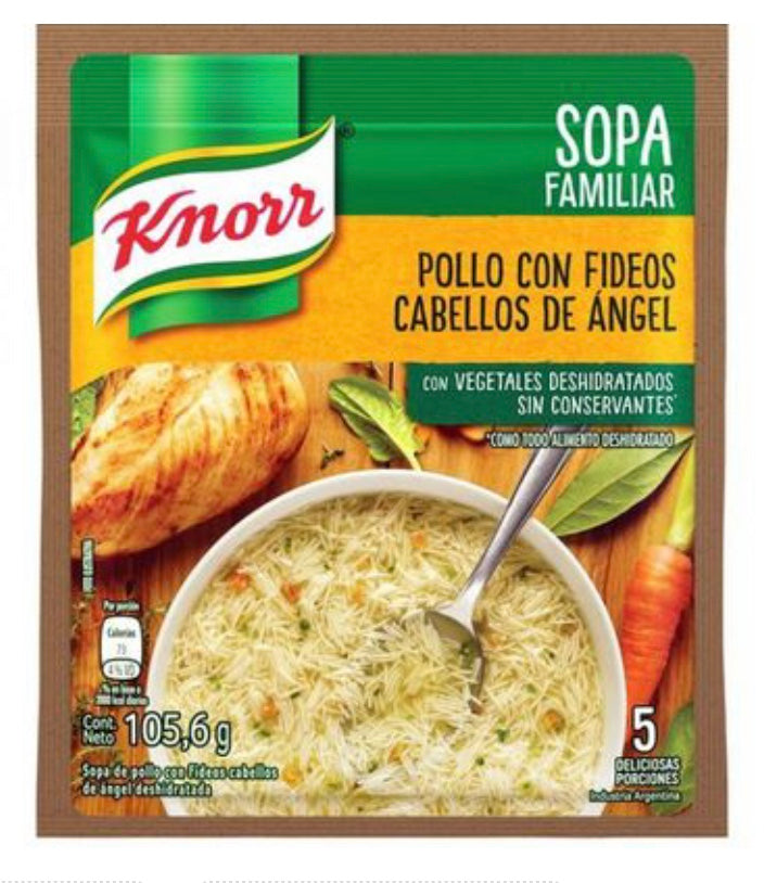 Knorr Sopa Familiar Pollo con Fideos Cabellos de Angel / 106g