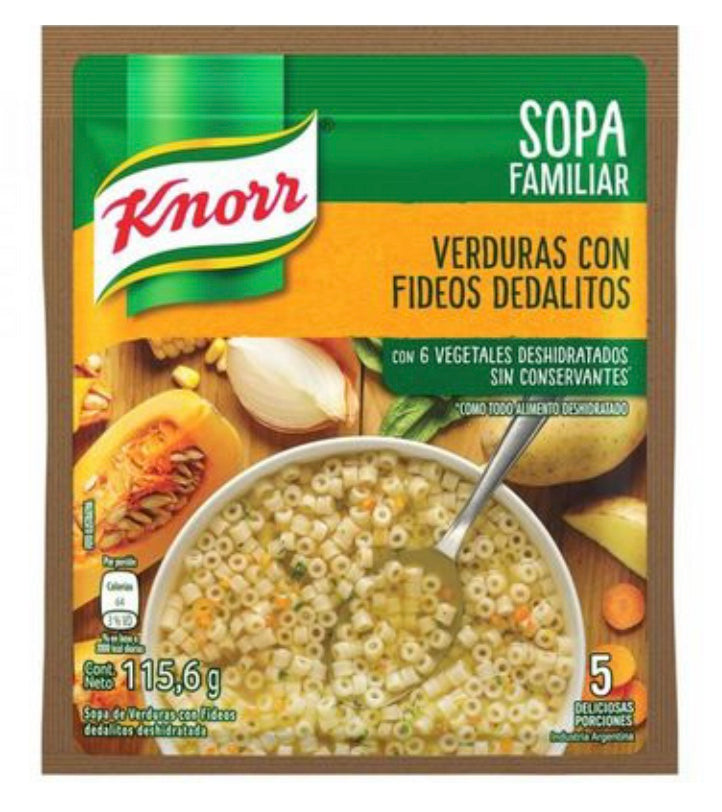 Knorr Sopa Familiar Verduras con Fideos Dedalitos / 106g