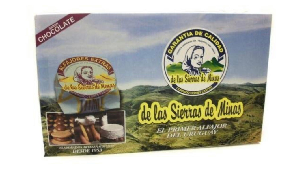 DE LAS SIERRAS DE MINAS - Alfajor de chocolate relleno de dulce de leche X6 - 360g