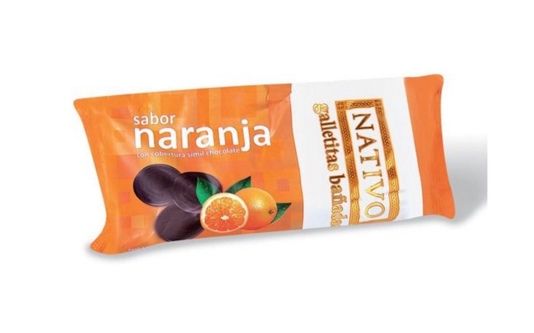 NATIVO - Galletas Bañadas en Chocolate sabor Naranja 120g