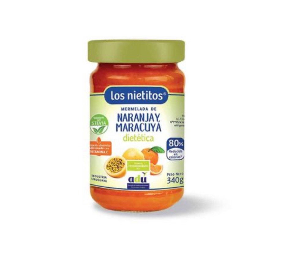 Los Nietitos Mermelada Dietética de Naranja y Maracuya / 340g