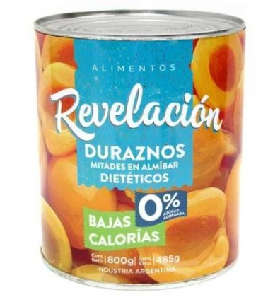 REVELACIÓN - Duraznos en almíbar dietético 800 gr