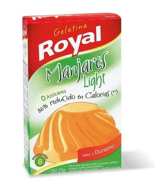 ROYAL - Gelatina sabor durazno light 25g
