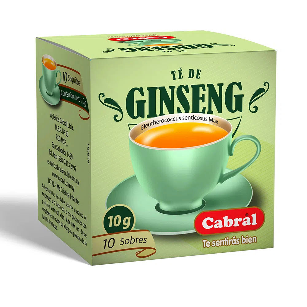 Cabral Te de Ginseng (10 Saquitos / Pack of 10)